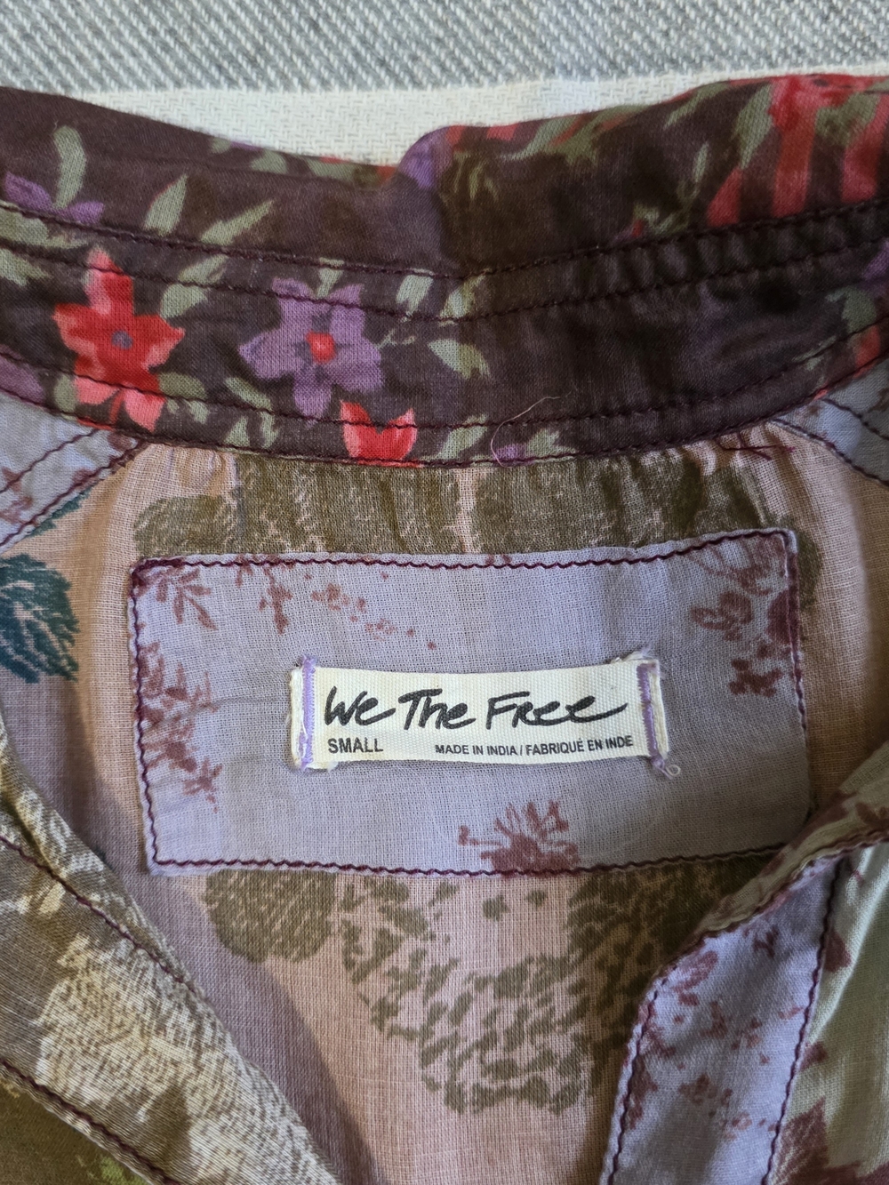 We The Free Oversized Flowy Lightweight Floral Patchwork Button-Up Shirt - Picture 8 of 12